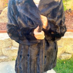 Faux Fur Coat black / brown color